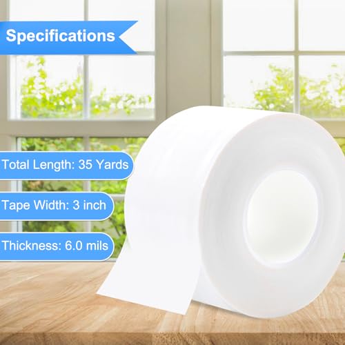 Window Sealing Tape Weather Stripping 2 Inch x 50 Yards Clear Window Insulation Draft Isolation Sealing Film Tape for Shower Glass Gaps Seal Windproof, Residue Free(2 Inch x 50 Yards White) - style: 2 Inch x 50 Yards White
