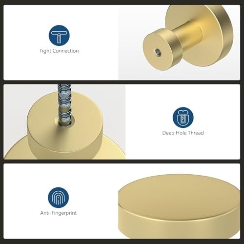 50 Pack Gold Cabinet Knobs and Pulls - Round Drawer Knobs, Brushed Brass for Kitchen Cabinets - color: Brushed Brass, size: 50 Pack