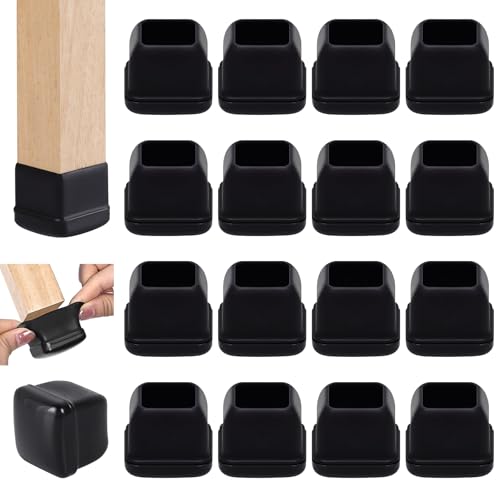 Chair Sliders for Carpet, 16PCS Furniture Sliders for Carpeted Floors & Hardwood Floors, Square Chair Glide Pads for Quickly and Easily Moving Furniture, Protect Floor(Black, Fit 1"-1.4") - color: Black, size: Square L(Fit:1-1.4 inch)