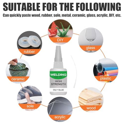4PCS Uniglue Universal Super Glue,Welding High-Strength Oily Glue,Mighty Instant Glue,Fast Repair and Curing for Metals,Plastics,Jade Etc