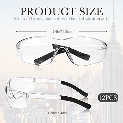 Queekay 12 Pack Safety Glasses Bulk Impact UV Scratch Glasses Protective Eyewear for Men Women Adolescents Eye Protection for Work Lab Construction Science (Clear) - color: Clear