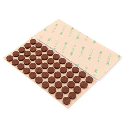 Furniture Felt Pads 3/8" (10mm) Diameter Round 3M Self Adhesive Protects Kitchen Cabinets, Drawers, Desks and Furniture Against Bumps and Scratches 100 Pack - Mocha (Medium Brown) - color: Mocha 100 Pack
