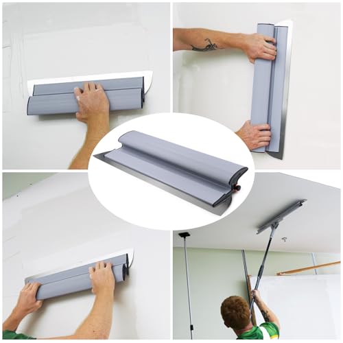 ROLLINGDOG 24" Drywall Skimming Blade - 2pcs 0.5mm and 2pc 0.3mm Stainless Steel, Tape Knife Finishing Tools for Smoothing Wall and Ceiling,Joint Compound - size: 24" Skimming Blade