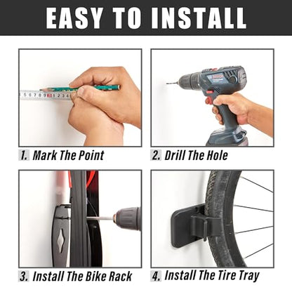 Wallmaster BIKEPAL Swivel Bike Rack, Wall Mounted Vertical Bike Storage Hanger, Space Saving for Home and Garage, 4 Pack - style: 4pack