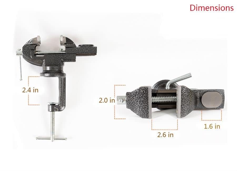 Table Vise Home Vise Clamp-On Vise, 2.5" black - size: 2.5" black