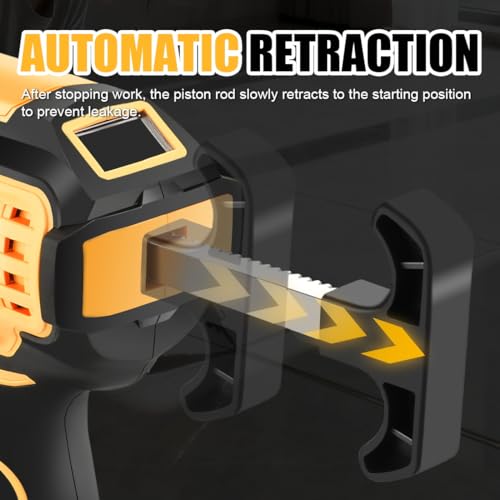 Cordless Caulking Gun Compatible With Dewalt 20V Battery 6 Adjustable Speeds Electric Caulking Gun Brushless Motor No-Drip Caulking Gun with LED Light for Filling, Sealing (No Battery)