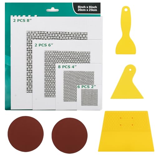 Premium Aluminum Wall Repair Patch Kit, 18 Pieces Self-Adhesive Mesh Repair Patches for Drywall, Multiple Sizes 8/6/4/2 Inch, Meet Your Needs for Repairing Damaged Walls or Ceilings - color: 18 Pack Drywall Patch Kit