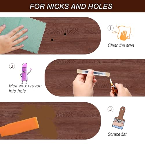 Wood Filler Sticks with Box, 16+4P Furniture Crayon Touch Up Wood Filler with 1P Knife, 1P Scraper and 1P Rag, Nail Hole Wax Sticks for Repairing Scratches and Nail Holes (16p) - size: 16p
