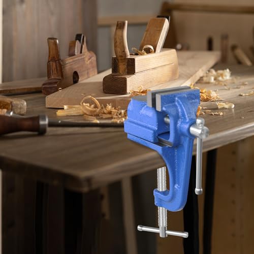 Mini Table Clamp, 2" blue, Small Bench Vise, Upgraded cast steel manufacturing Jewelers Hobby Clamps Craft Repair Tool Portable Work Bench Vise (Mini) - size: 2-inch Mini