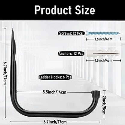 Heavy Duty Garage Hooks, 6.7Inch Wall Mount Garden Tools Storage Hook for Bike, Ladder, Chair, Garden Hose, Power Tool, Indoor Outdoor - size: 6.7Inch x 6.7Inch