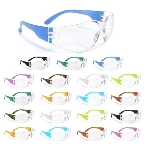 BIRDDIE Safety Glasses 20pcs,Bulk Anti-Fog Clear Safety Glasses,Scratch Impact Resistant Protective Glasses For Construction, Yard Work, Laboratories,Carpenter, StonMason,for Men And Women - color: Multiple Colors