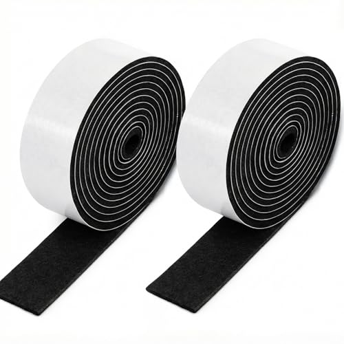 2 Rolls 60 X 1 Inch Felt Strips with Adhesive Backing, Non Slip Felt Tapes Felts Strips for Furniture Pads Furniture Self-Stick Heavy Duty Polyester for Protecting Hardwood Surfaces Floors Chair Wall