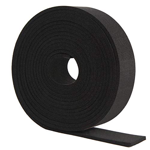 Neoprene Foam Strip Roll by Dualplex, 2" Wide x 10' Long x 1/16" Thick, Weather Seal High Density Stripping Non Adhesive – Weather Strip Roll Insulation Foam Strips - 10 Feet Long - size: 2" Wide x 10' Long x 1/16" Thick