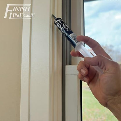 Precision Caulking Tool Kit with Storage Box & Finger Cots – Refillable Caulking Syringe Applicator with Micro-Fine Replaceable Tips for Baseboards, Trim & Small Crack Sealing - style: Finish Line Caulk Pro Syringe Applicator with Carrying Case