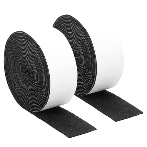 uxcell Felt Strips with Adhesive Backing, 2 Rolls 1-4/7" x 197" x 0.06" Anti Scratch Furniture Felt Tapes Self-Stick Pads for Protecting Hardwood Floor, Black - color: Black, size: 1-4/7"x197"x0.06"