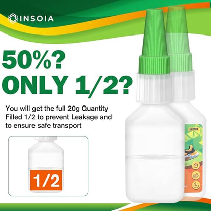 INSOIA Clear Super Glue for Shoe Repair, 20g, Waterproof, Strong, Quick Fix, Bonding Shoe Sole, Boots, Sandals, Sneakers, Leather & Footwear Items - size: 20 Grams * 1 Pack, style: Shoe Glue