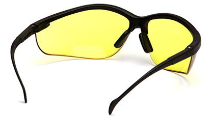 Pyramex Venture II Safety Eyewear, Indoor/Outdoor Mirror Anti-Fog Lens - color: Amber Lens/ Black Frame