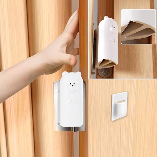 Door Pinch Guard,Slam Stoppers,Soft Stopper Hinge,Hanging Rubber Wedge,White,2PCS - color: Whitex2