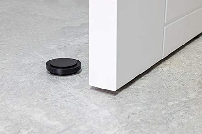 EVI Herrajes Adhesive Door Stop, Black Lacquered Stainless Steel, Modern Design, 12 x 35 mm, 1 Piece - color: Black Lacquered - Black Rubber