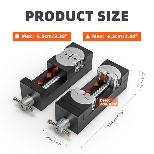 Luvan Mini Drill Press Vise, Small Bench Vise Clamp for Any Shape 2.44" Jaw Opening Self-Adjusting Smart Fractal Vise, Precision Aluminum Hobby Mini Table Clamp for DIY,Crafts,Jewelry Making,Repair - color: Mini Vise Clamp