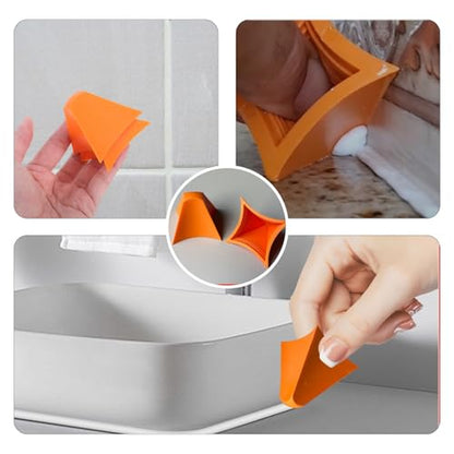 Silicone Caulking Tool Set,Caulking Tools,Reusable Caulk Finishing Tool,Silicone Applicator for Kitchen,Bathroom,Floor and Wall(2 PCS)