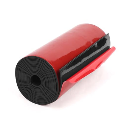 HooTown Adhesive Solid Rubber Strips, 8” Wide x 1/16" Thick x 120" Long Self Neoprene Rubber Sheets Rolls with Adhesive Backing for DIY Gaskets, Pads, Sealing, Liner, Weather Striping, Seals, Red - color: 1/16" Thick Adhesive, size: 8” W x 120" L