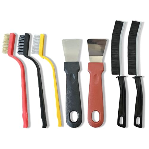 7 Pcs Multi-Purpose Crevice Cleaning Brush Tool for Stubborn Kitchen Grease Stains, Bathroom Crevices, Window Gutters, Tiles and Faucets