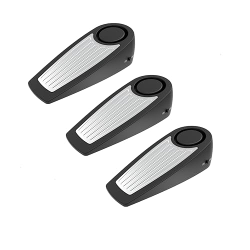3 Pack Door Stop Alarm for House Bedroom Hotel 130dB Easy Operation Loud Clear Simple Installation for Home Security Personal Security Responsive Portable Floor Wedge - color: 3pack Black Door stop alarm