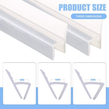 Shower Door Seal Strip (Leak-Proof, 10FT Long, 5/16'' Inch Wide, Silicone), Frameless Glass Door Weather Stripping - size: 8mm