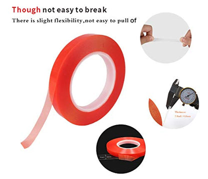 Kaisiking 15mm x 25M Wide Clear Double Sided Tape Two Sided Adhesive Tape Transparent Weatherproof Yards Outdoor Ultra Strength Industrial Mounting Tape - size: 1pcs (15mm)