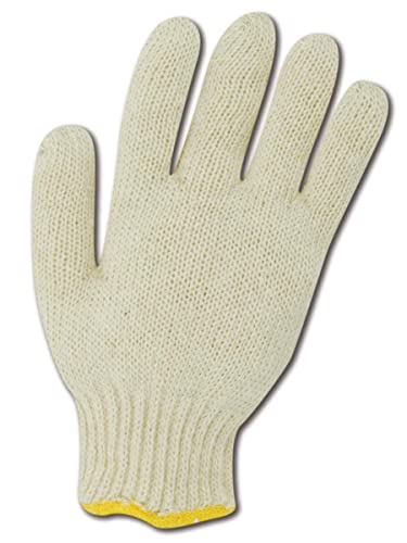 MAGID MultiMaster T936 Cotton/Polyester Glove, One-Sided Plastic Dots, 10" Length, Men's (12 Pairs) - color: White, size: Mens