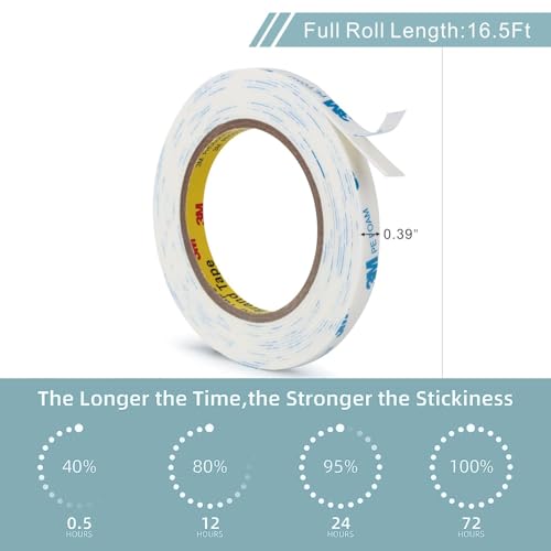 3M Double Sided Tape 0.39"×16.5Ft, No Damage Double Sided Wall Tape, Heavy Duty PE Foam Mounting Tape Removable Waterproof for Wallpaper Painted Wall Decor Crafts Arts DIY Paint Picture Poster - size: 0.39"x16.5Ft