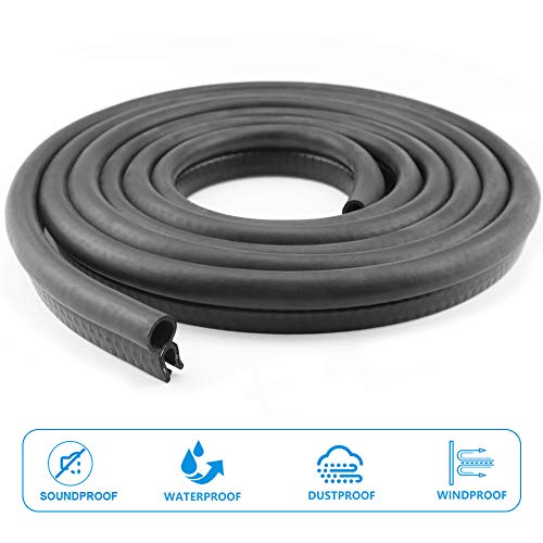 Storystore Car Door Rubber Seal Strip, Fits 1/16" Edge, Trim Seal with Top Bulb for Cars, Boats, RVs, Trucks, and Home Applications, Automotive Weather Striping (10Ft) - size: 10 Feet