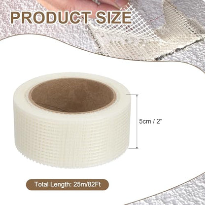PATIKIL Drywall Repair Mesh Tape, 2 inch x 82 ft Fiberglass Repair Patch Self-Adhesive Dry Wall Joint Tape 8 Mesh Wall Hole Crack and Seam Patch, White - size: 2 Inch X 82 Feet