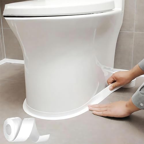 Caulk Tape Self Adhesive, 1 Rolls Waterproof Caulk Strip, Toilet Sealer Around Toilet Base, Traditional Caulking Replacement, Caulking Tape for Bathroom, Bathtub, Floor Wall Edge Protector (1)
