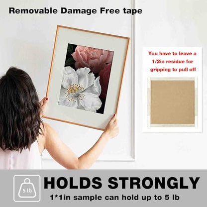 Hasaky Removable Double Sided Tape 40pcs, Picutre Hanging Strips Damage Free,Heavy Duty Mounting Tape Wall Adhesive Strips for Poster Carpet Rug Art Craft Scrapbook - size: 40 Strips