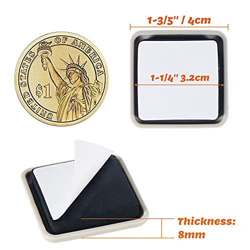Stick Furniture Sliders, 40mm 16pcs Furniture Glides for Easy Moving on Carpet Hardwood (Beige) - color: Beige, size: Square