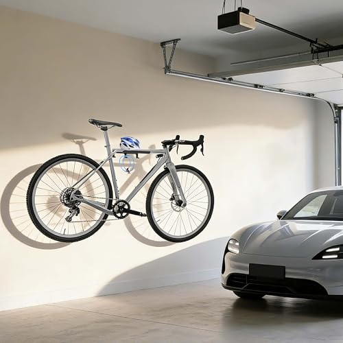 Bike Wall Mount - Horizontal Indoor Bike Rack for Garage Storage - Heavy Duty Bicycle Hanger Hook for Male Cyclists- Space Saving Wall Bike Mount for Road, Mountain and Hybrid Bikes in Garage(Men's)