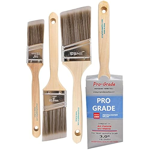 Pro Grade - Paint Brushes - 4 Pack Variety Angle Paint Brushes