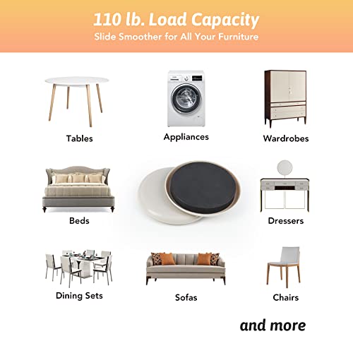 CO-Z Furniture Sliders - 16 Pack, 3 1/2" Reusable Furniture Sliders for Carpet, Heavy-Duty Furniture Gliders Movers for Hardwood Floors, Plastic Moving Pads for Heavy Furniture, Floor Protectors - size: 3 1/2" Round-16 Pack, Plastic
