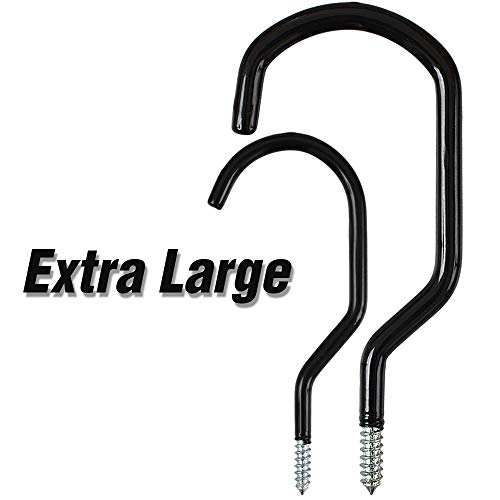 8 Inches Extra Large Mountain Bike Storage Hook Set, Heavy Duty Garage Hook Set Pack of 2