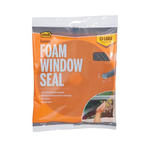 M-D Building Products 02113 1/2 in. x 3/4 in. x 17 ft. Gray Economy Foam Window Seal for Ex-Large Gaps - size: 1/2" x 3/4"