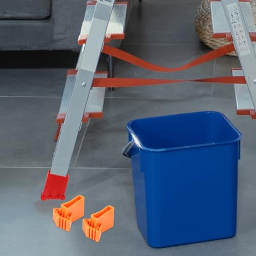 Cabilock Ladder Foot Cushion 4 Pack 3.54X2.55 Inch Non Slip Rubber Feet Mats for Folding and Stair Ladders Ladder Stabilizer Replacement Accessories - color: 3.orange