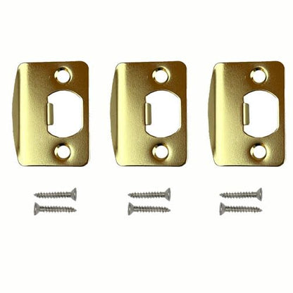 Replacement Products Strike Plate Full Lip, 2-1/4" x 1-5/8" for Knob or Latch, 1/4" Thick, Polish Brass 3 PCS - color: D-PB finish 3pcs