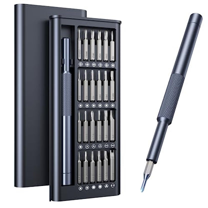 AXTH 25-in-1 Small Precision Screwdriver Set, Professional Magnetic Mini Repair Tool Kit for Phone, Computer, Watch, Laptop, Macbook, Ring Doorbell, Eyeglass, Electronic, [Bearing Steel] Screw Driver - style: 25in1