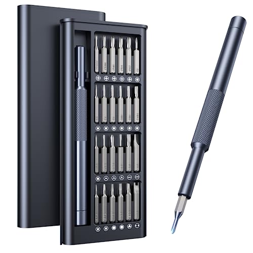 AXTH 25-in-1 Small Precision Screwdriver Set, Professional Magnetic Mini Repair Tool Kit for Phone, Computer, Watch, Laptop, Macbook, Ring Doorbell, Eyeglass, Electronic, [Bearing Steel] Screw Driver - style: 25in1