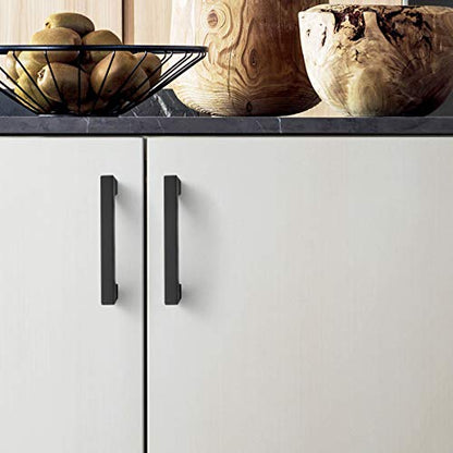 KNOBWELL 6 Pack 3 inch Kitchen Cabinet Pulls and Handles Matte Black, Bathroom Kitchen Cupboard Door Handles, 3" Hole to Hole Distance, Matte Black - color: Matte Black, size: Hole Center:3 Inch(76mm)