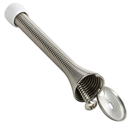 Rok Hardware 3-3/4" (95mm) Longer Version Flexi Spring Heavy Duty Wall Door Stop Bumper ROKDS2BN, Brushed Nickel - color: Brushed Nickel, size: Single