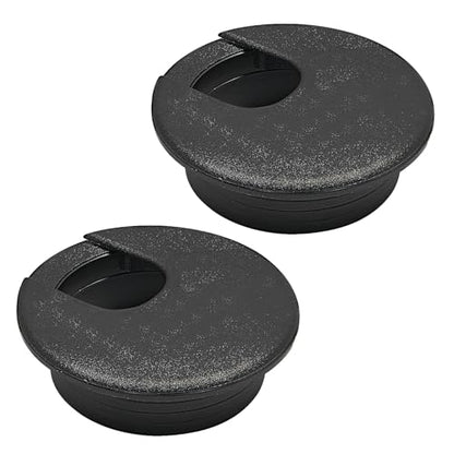 Desk Grommet 2" (50 mm), Desk Cord Hole Cover, Cable Grommet ABS Plastic, Desk Hole Grommet for Office and Home Table Cable, Detachable Cable Cord Organizer (Black 2 Pcs) - size: 2" (50 mm), style: 2 pcs Black