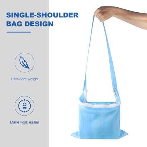 13 x 14 Inch Anti-static Cleanroom Crossbody Tool Bag,Storage Bag for Work & Travel（Blue） - color: Blue